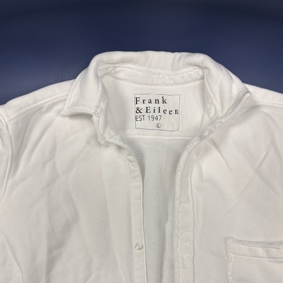 Frank & Eileen White Sweatshirt Button-Up - Size L - Picture 5 of 6
